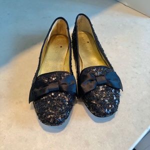 kate spade. Black sequin flats. Size 7.5